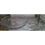 A large cut glass bowl - sold with further cut glass dishes