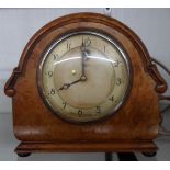 A vintage Smiths Sectric walnut dome top cased small timepiece - sold as a collector's item only