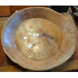 An old carved wood trencher bowl