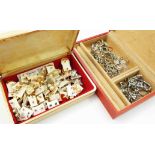 A case containing 63 pairs of costume jewellery ear-rings - sold with another case containing mainly