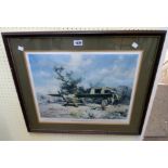 †David Shepherd: a framed limited edition coloured print, entitled" 654 Squadron Auster Mark III