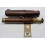 An old Ross of London leather clad two draw telescope with glare sleeve, in leather case