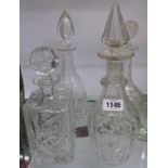 Four various decanters