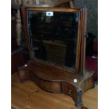 A 19th Century mahogany platform dressing table mirror with old plate and three drawers to