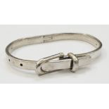 A hallmarked 925 silver buckle pattern clasp bracelet