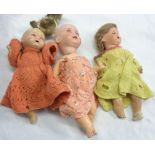 Three vintage dolls - for restoration