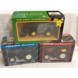 Two boxed ERTL tractors comprising Fiatgri G240 and Ford 8670 - sold with a boxed Britains John