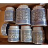 A quantity of Hornsea kitchen storage jars