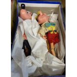 Two vintage unboxed Pelham Puppets, Pinocchio and Minnie Mouse
