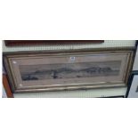 An ornate gilt gesso framed monochrome panoramic engraving entitled "Torquay, from the Sea",