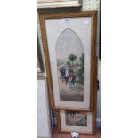 A pair of parcel gilt framed Victorian chromo-lithographic prints depicting coaching scenes with