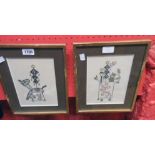 Two gilt framed 20th Century Japanese nursery style prints, signed and dated in pencil, bearing Kato