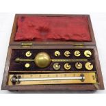 A late 19th Century cased Sikes Hydrometer with thermometer marked for G. Lee & Son Portsea and