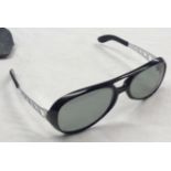 A pair of vintage Polaroid sunglasses with soft case - a/f