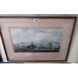 Peter Iden: a framed watercolour entitled "Sussex Downland near Chichester" - signed and dated 76