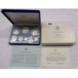 A boxed and cased 1974 Belize silver proof coin set