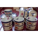 Eight Booths for Liberty coffee cans and seven saucers - various condition