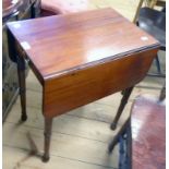 A 21" 19th Century mahogany Pembroke table with drawer to one end and opposing dummy drawer front,