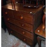 A 3' 6" 19th Century mahogany and ebony strung chest of two short and three long graduated