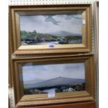 W. H. Clode: a pair gilt framed and slipped gouaches, both depicting moorland views with streams