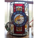An ornate stained glass hall lantern - a/f