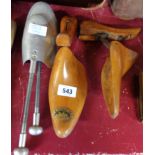 A pair of P. W. Forsyth wooden shoe trees - sold with another