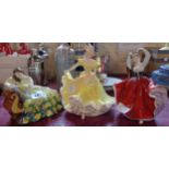 Three Royal Doulton figures comprising Ninette HN 2379, Pretty Ladies Karen (a/f) and Solitude HN