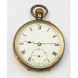 An import marked 925 silver cased gentleman's pocket watch with lever movement