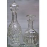 Two cut glass decanters