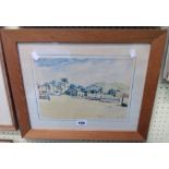 G. Bestard: a polished oak framed watercolour entitled "Playa Alicante" - signed and titled within