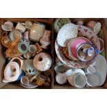 Three boxes of assorted ceramics
