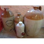 Three stoneware jars including Perry Brothers Cider Mill, Dawlish and a hot water bottle