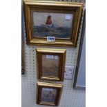 R. W. Vernon: three small gilt framed watercolours, all titled shipping scenes including Bristol