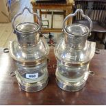 A pair of small 1950`s Newey masthead lights with polished finish