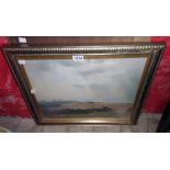 Harry Banks: a gilt framed watercolour entitled "A Dorset Hillside" signed - original back board
