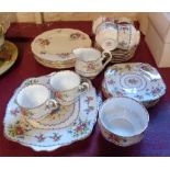 A Royal Albert Petit Point pattern six place tea set - sold with six Royal Albert Barbara Ann