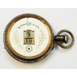 A Gedeon Thommen steel cased jump hour early analogue digital pocket watch marked G.T. to dial,
