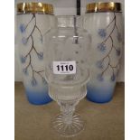 A pair of Romanian glass vases - sold with a boxed Royal Doulton candle holder