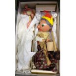 A vintage Pelham Puppet SM Old Lady in first type solid yellow box - sold with an unboxed SM Farmer