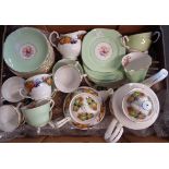 A Royal Crown Pottery Balfour pattern tea set - sold with Crown Riviera coffee and teaware