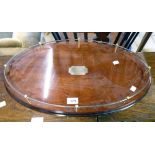 A 23 1/2" reproduction mahogany gallery tray by Piers Hart of Suffolk, bearing Newton Abbot