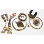 Various Persian white metal torques, pendants, ear-rings, etc.