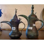 Two Middle Eastern coffee pots