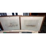 David Roberts: a pair of gilt framed Grand Tour prints, one of Thebes, the other Nubia