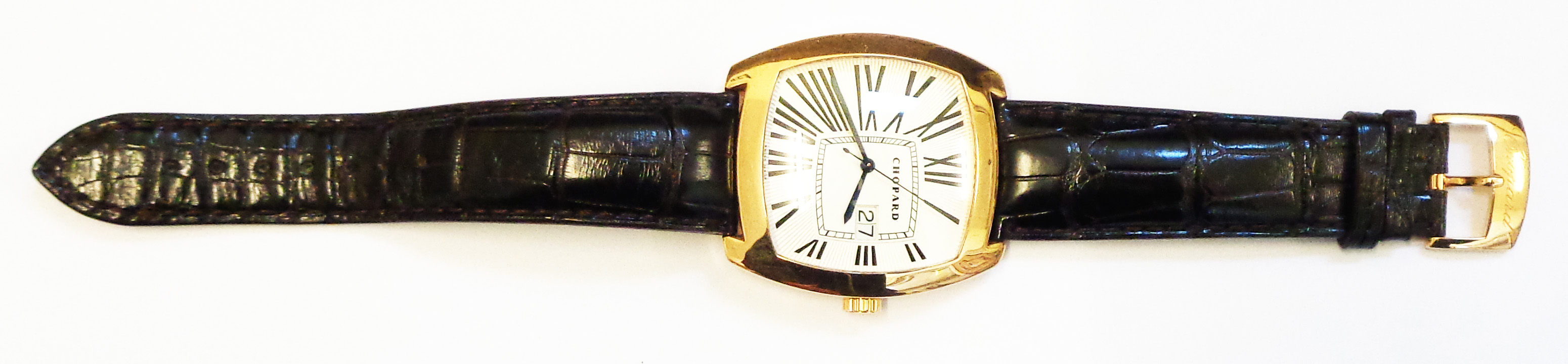 A Chopard import marked 750 gold cased gentleman's wristwatch with Roman numerals and date