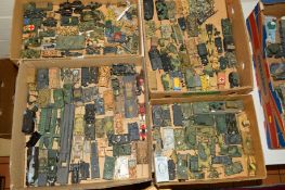 A QUANTITY OF WWII OO/HO SCALE MILITARY VEHICLES, mainly British, American and German, constructed