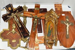 A COLLECTION OF CHRIST ON THE CROSS FIGURES, icon of Mary and Jesus etc