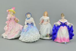 FOUR BOXED ROYAL DOULTON FIGURES, 'Alice' HN3368, 'Sara' HN3308, 'Joanne' HN3422 and 'Camellias' (
