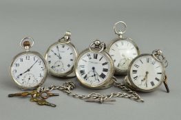 A COLLECTION OF SILVER CASED HALF HUNTER POCKET WATCHES to include a 'Collingwood and Sons', a 'J