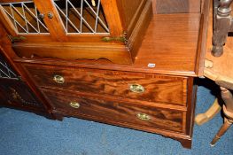 A REPRODUCTION GEORGIAN STYLE MAHOGANY CHEST OF TWO LONG DRAWERS on bracket feet, approximate